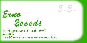 erno ecsedi business card